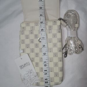 Cream and White Crossbody Bag with Structured Design